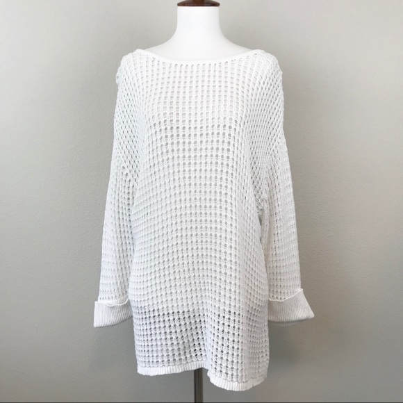 J. Jill Tops - J. JILL OPEN WEAVE LINEN BLEND TUNIC - SIZE XL